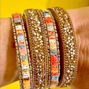 Express Leather Beaded Bracelet! Wore once!